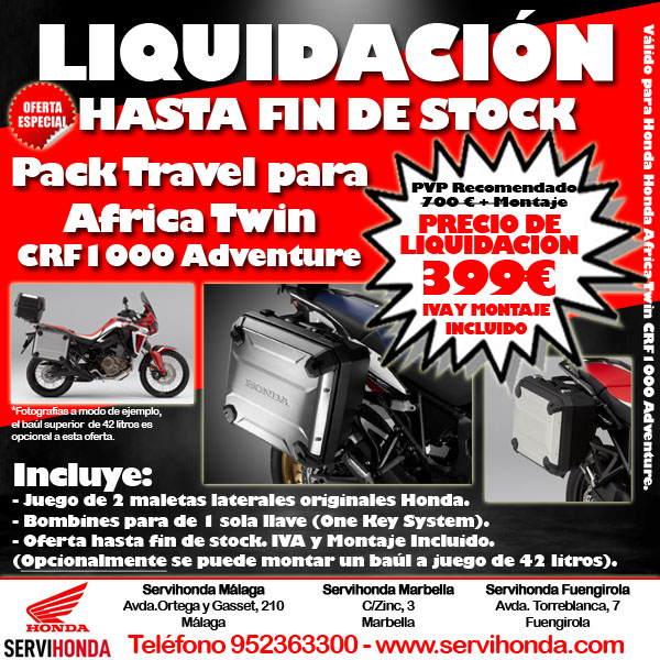 Promoción Pack Travel Honda África Twin